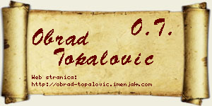 Obrad Topalović vizit kartica